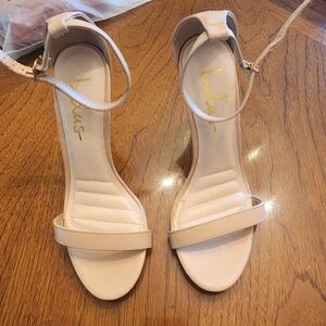 Lulu's Elegant Cream Heels with Ankle Strap